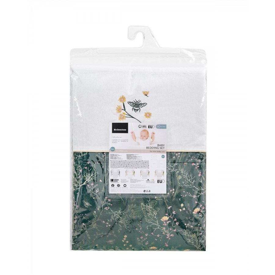 Kikka Boo Σετ Προίκας Μωρού 3 τεμ. για Λίκνο Secret Garden Green (41101030194)