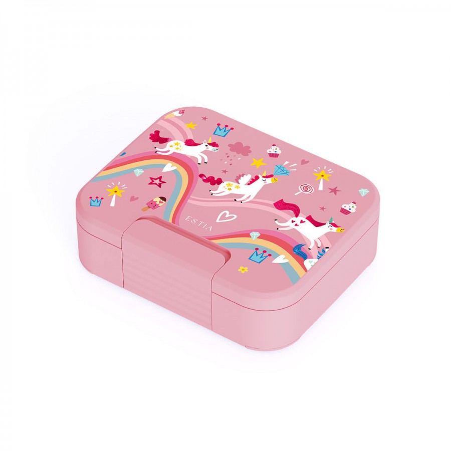 Estia Home Art  Παιδικό Δοχείο φαγητού 950ml με 3 ανοξείδωτες αποσπώμενες θήκες Rainbow Dreams (01-44367)