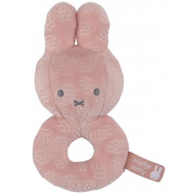 Κουδουνίστρα Από Βελουτέ Ύφασμα Ροζ Miffy Flowers (47-3887)