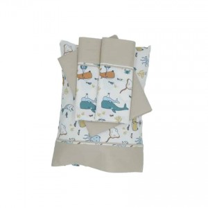 Nautica Σετ Σεντόνια Κούνιας 3τμχ 110×170 Des 940 Εμπριμέ Μπεζ (49-9706/940)