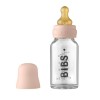 Bibs Γυάλινο μπιμπερό 110ml Στρογγυλή Θηλή Αργής Ροής Latex Blush (5013244)