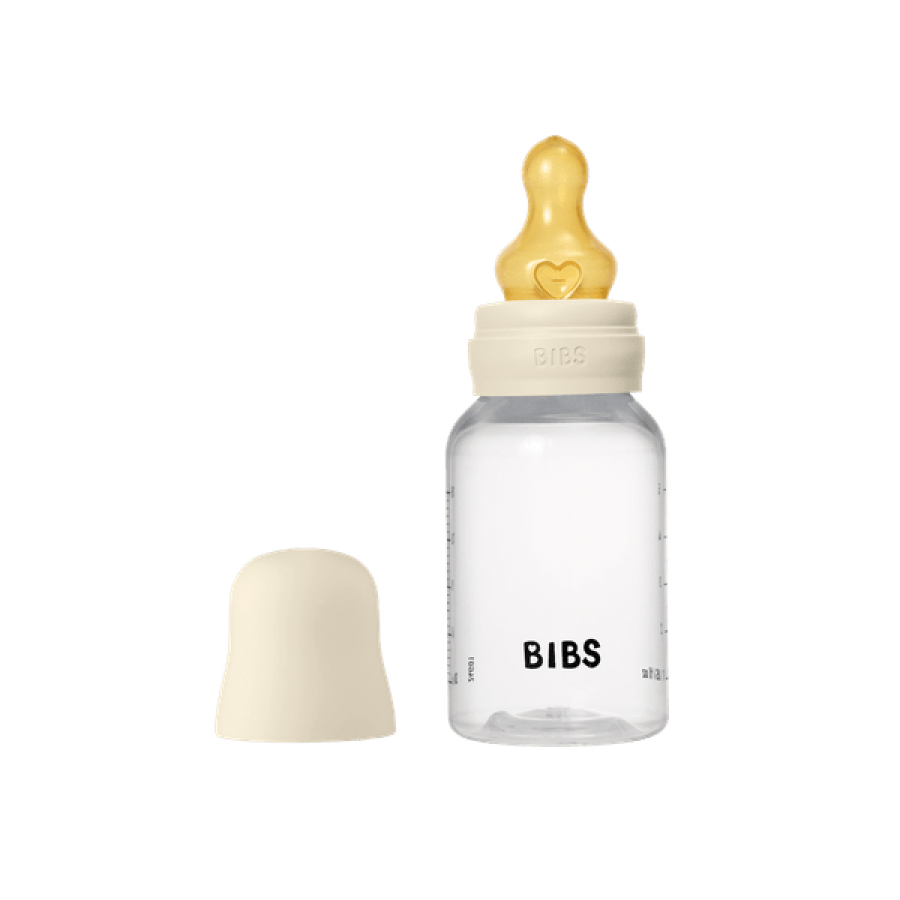 Bibs Πλαστικό μπιμπερό 150ml Στρογγυλή Θηλή Αργής Ροής Latex Ivory (5016216)
