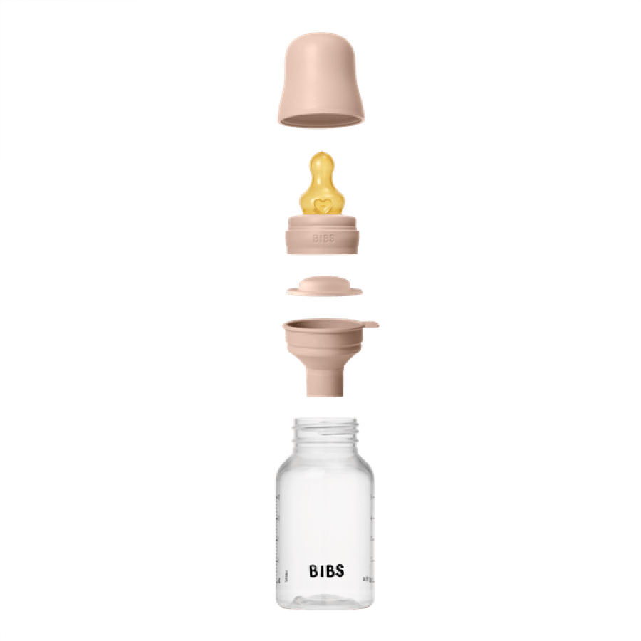 Bibs Πλαστικό μπιμπερό 150ml Στρογγυλή Θηλή Αργής Ροής Latex Blush (5016244)