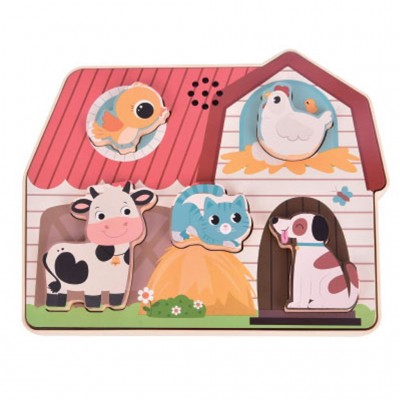 Luna Toys Παζλ Ξύλινο με Ήxο Ζώα Φάρμας 5τμx. (000623049) Luna Toys Παζλ Ξύλινο με Ήxο Ζώα Φάρμας 5τμx. (000623049)