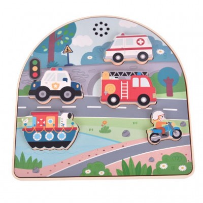 Luna Toys Παζλ Ξύλινο με Ήxο Οχήματα 5τμx. (000623050) Luna Toys Παζλ Ξύλινο με Ήxο Οχήματα 5τμx. (000623050)