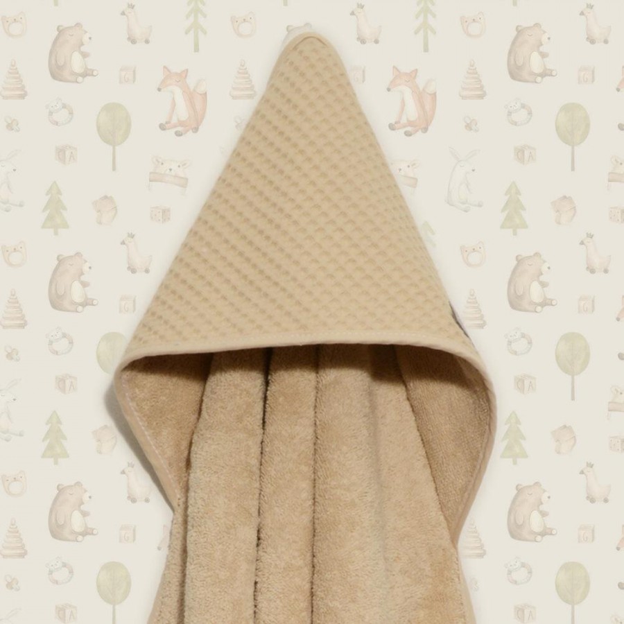 Baby Oliver Μπουρνούζι κάπα 75×75 100% βαμβάκι 450 γρμ/τμ Des.454 Πικέ μπεζ (46-6730/454)