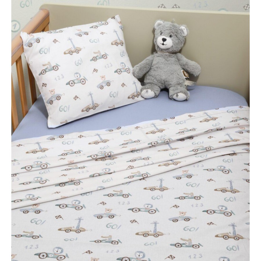 Oliver Baby Σεντόνια Κούνιας 3τεμ 100% βαμβάκι 110x170 με λάστιχο Des.421  (46-6706/421)