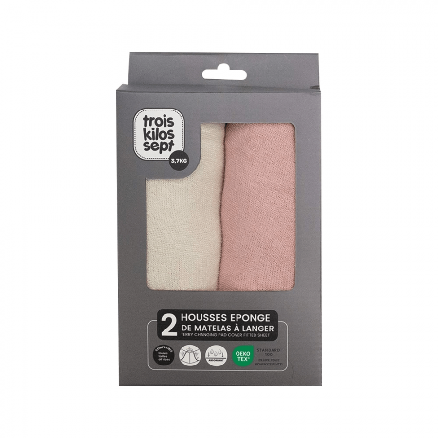 Trois Kilos Sept Σετ 2 Καλύμματα Αλλαξιέρας 50x70cm Εκρού/Ροζ (55-8075110) Trois Kilos Sept Σετ 2 Καλύμματα Αλλαξιέρας 50x70cm Εκρού/Ροζ (55-8075110)