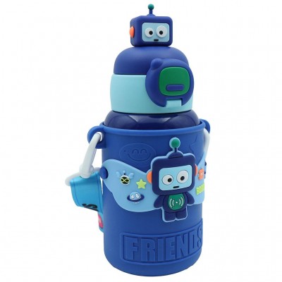 Must Παγούρι Θερμός Ανοξείδωτο Ρομποτ 500 ml με θήκη και καλαμάκι (587461)