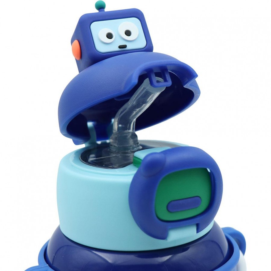 Must Παγούρι Θερμός Ανοξείδωτο Ρομποτ 500 ml με θήκη και καλαμάκι (587461)