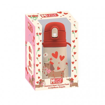 Must Παγούρι Θερμός Ανοξείδωτο 350 ml με καλαμάκι Σκυλάκι (587466)