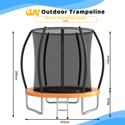 Bebestars Τραμπολίνο με Δίχτυ 6FT 185cm (646-171) Bebestars Τραμπολίνο με Δίχτυ 6FT 185cm (646-171)