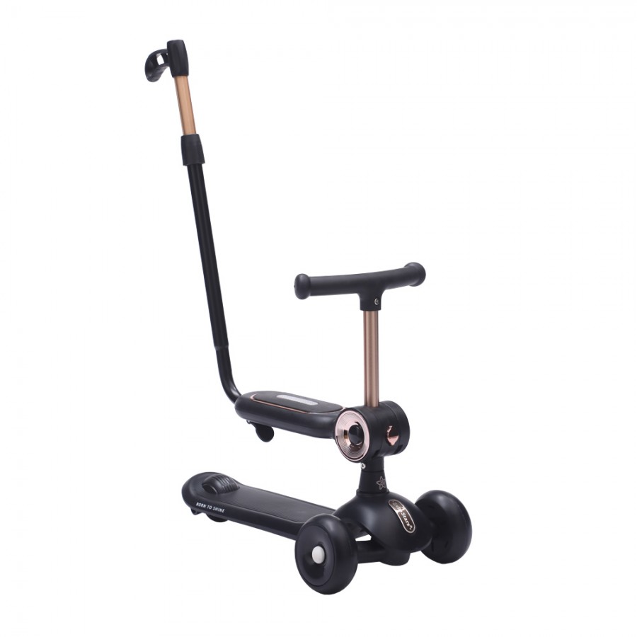 Bebestars Scooter με Λαβή γονέα Xride 3in1 Black (672-188)
