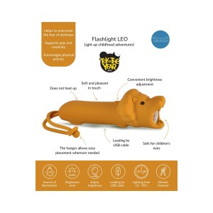 Rabbit & Friends Μικρός Φακός Σιλικόνης Leo the Lion (70-520083)