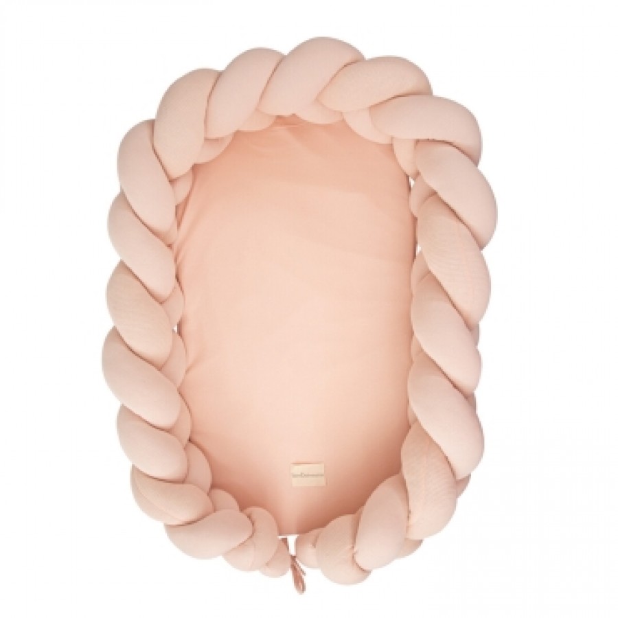 Bimbidreams Βρεφική Φωλιά Ύπνου Πλεξούδα με Memory Foam "Pink" 85x62 εκ. ( 733TEX04)