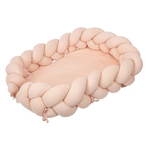 Bimbidreams Βρεφική Φωλιά Ύπνου Πλεξούδα με Memory Foam "Pink" 85x62 εκ. ( 733TEX04)