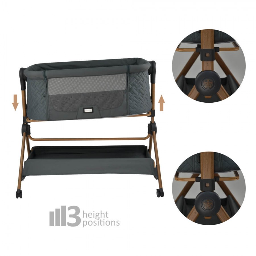 Bebestars Λίκνο Serenity 2 in 1 Smoked Grey (846-186)