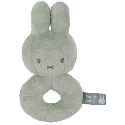 Κουδουνίστρα Από Βελουτέ Ύφασμα Green Miffy Flowers (47-3888)