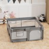 Bebestars Πάρκο για μωρά ορθογώνιο 150×150 Playzen Grey (880-100)