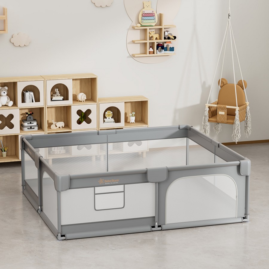 Bebestars Πάρκο για μωρά ορθογώνιο 180×200 Playzen Grey (880-200) Bebestars Πάρκο για μωρά ορθογώνιο 180×200 Playzen Grey (880-200)