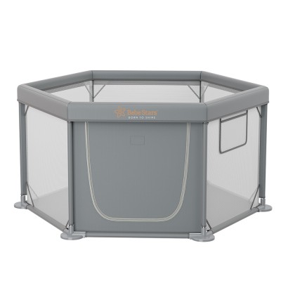 BebeStars Πάρκο Πολύγωνο με Στρώμα  Neestilo Γκρι (889-100)