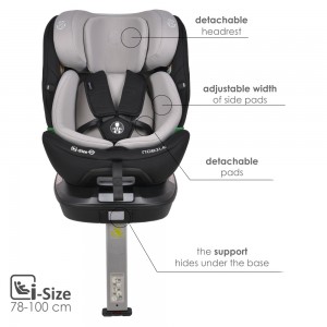 Bebestars Κάθισμα Αυτοκινήτου Nobile i-Size 360° Black (924-187)