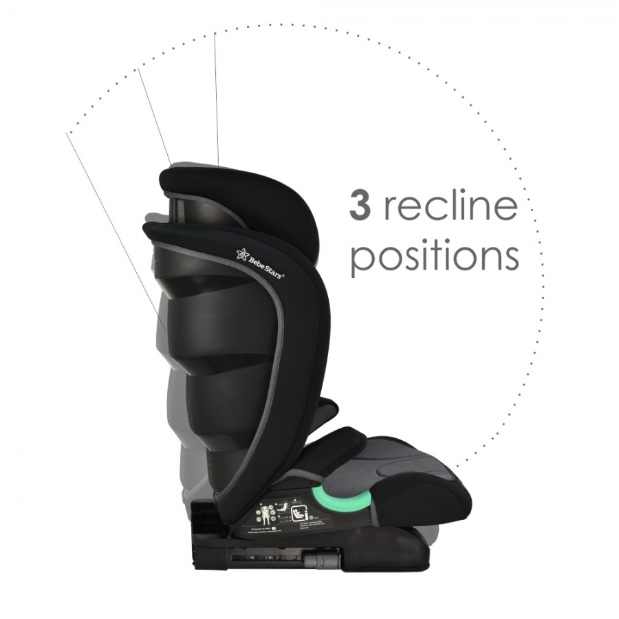 Bebestars Κάθισμα Αυτοκινήτου 100-150cm Max Isofix i-Size Grey (936-186)