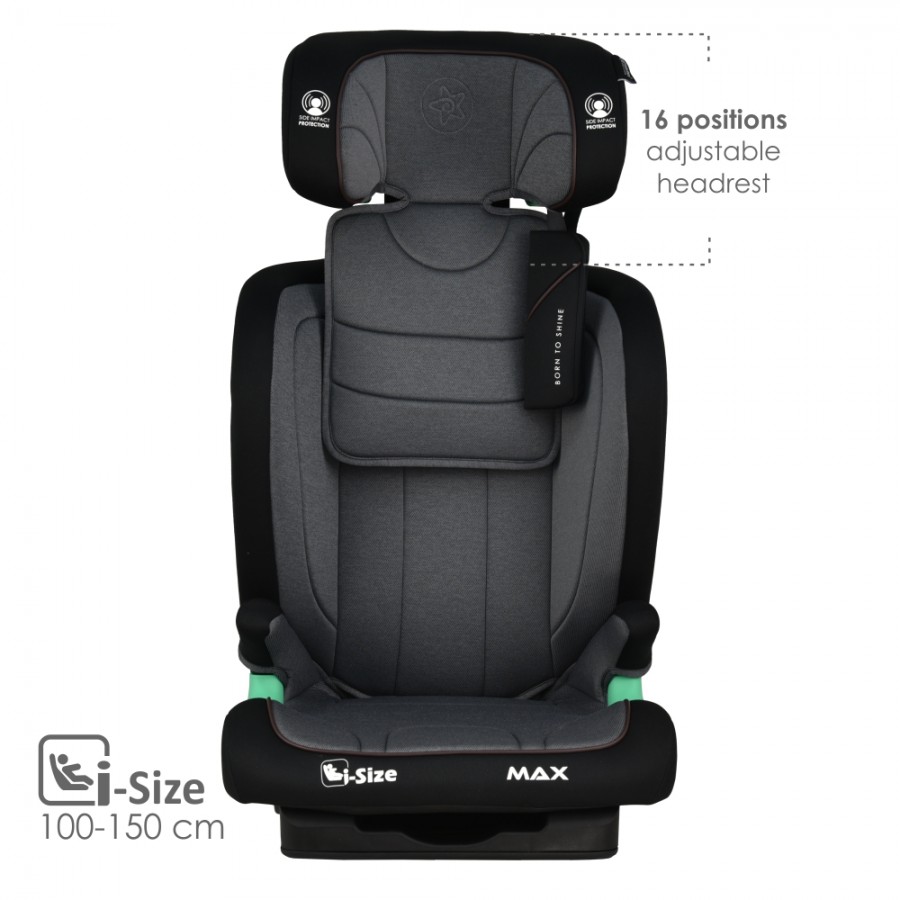 Bebestars Κάθισμα Αυτοκινήτου 100-150cm Max Isofix i-Size Grey (936-186)