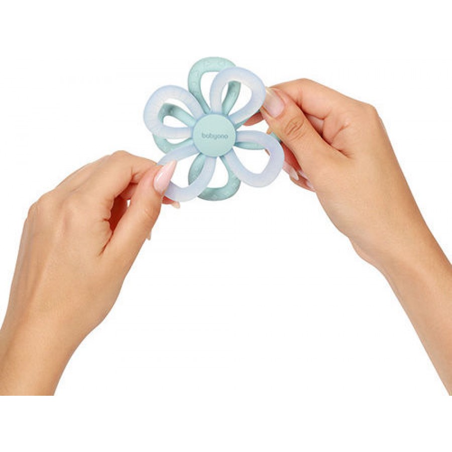 BabyOno: Μασητικό από μαλακή σιλικόνη - Flower Blue (BN1596/02)