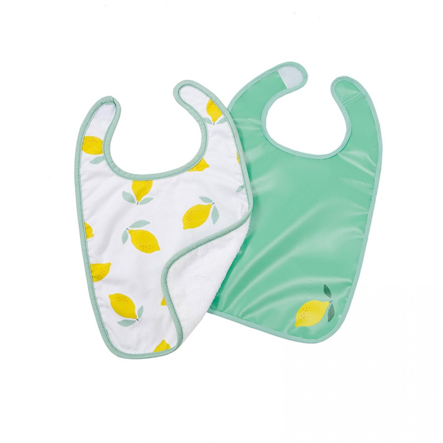 Baby To Love Σετ 2 σαλιάρες/ποδιές – Happy Lemon (BTL304072)
