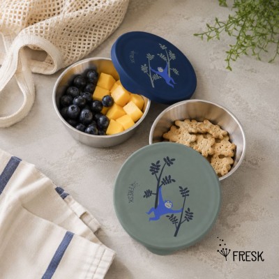 Fresk: Σετ 2 Δοχεία Φαγητού με καπάκι σιλικόνης: Monkey (FR-FD660-27)