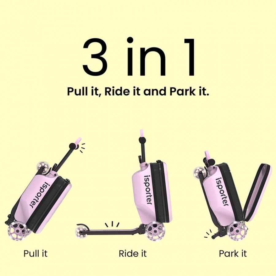 Abo Παιδικό πατίνι με αποσκευή iSporter Ροζ (K3 -pink)