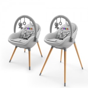 Kinderkraft καρέκλα φαγητού FINI UP Grey (KHFINIUPGRY0000)