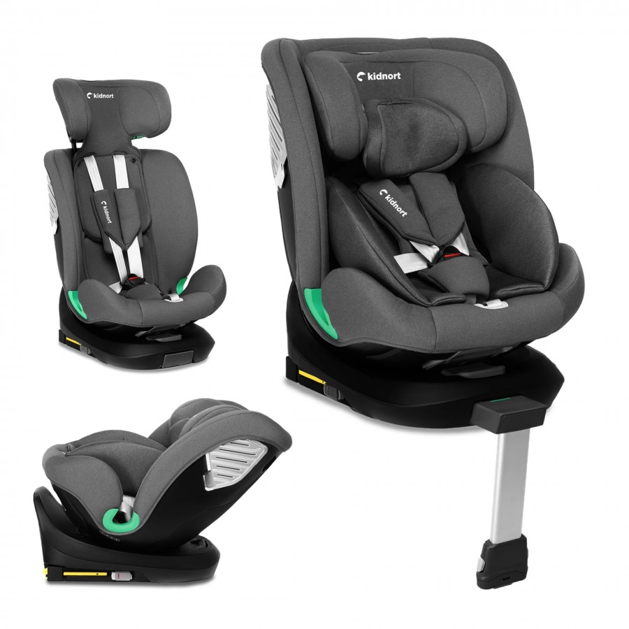 Kidnort Κάθισμα Αυτοκινήτου Radjur with Leg i-Size Grey (KNFOT000002)