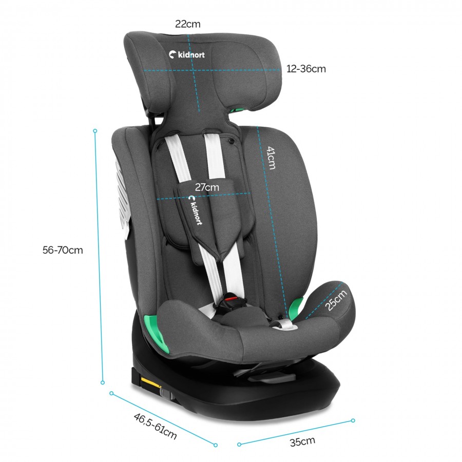 Kidnort Κάθισμα Αυτοκινήτου Radjur with top tether i-Size Black (KNFOT000004)