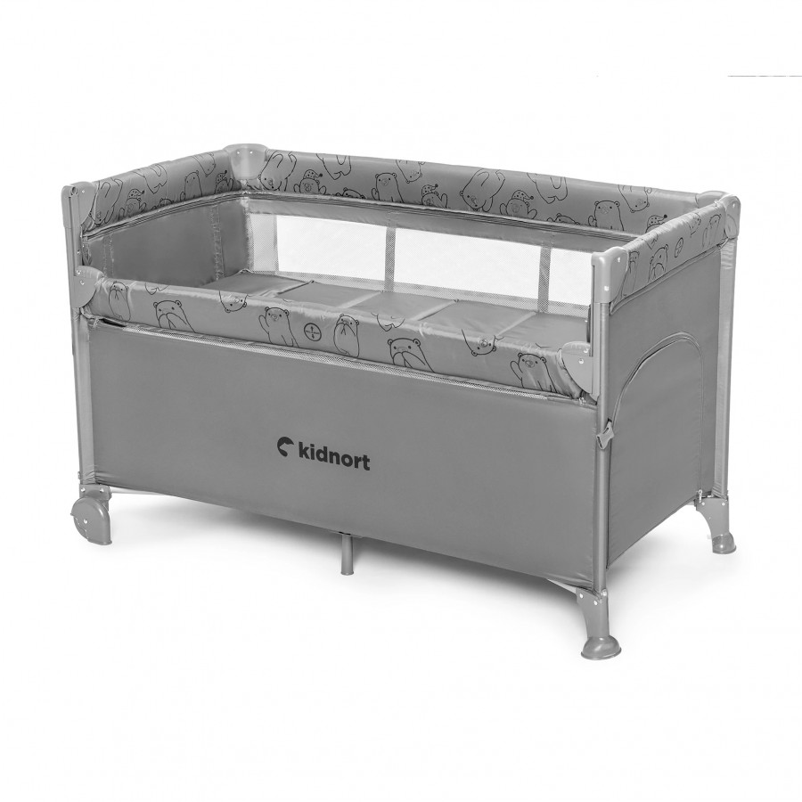  Kidnort Παρκοκρέβατο Naste Light Grey (KNLOZ000007)