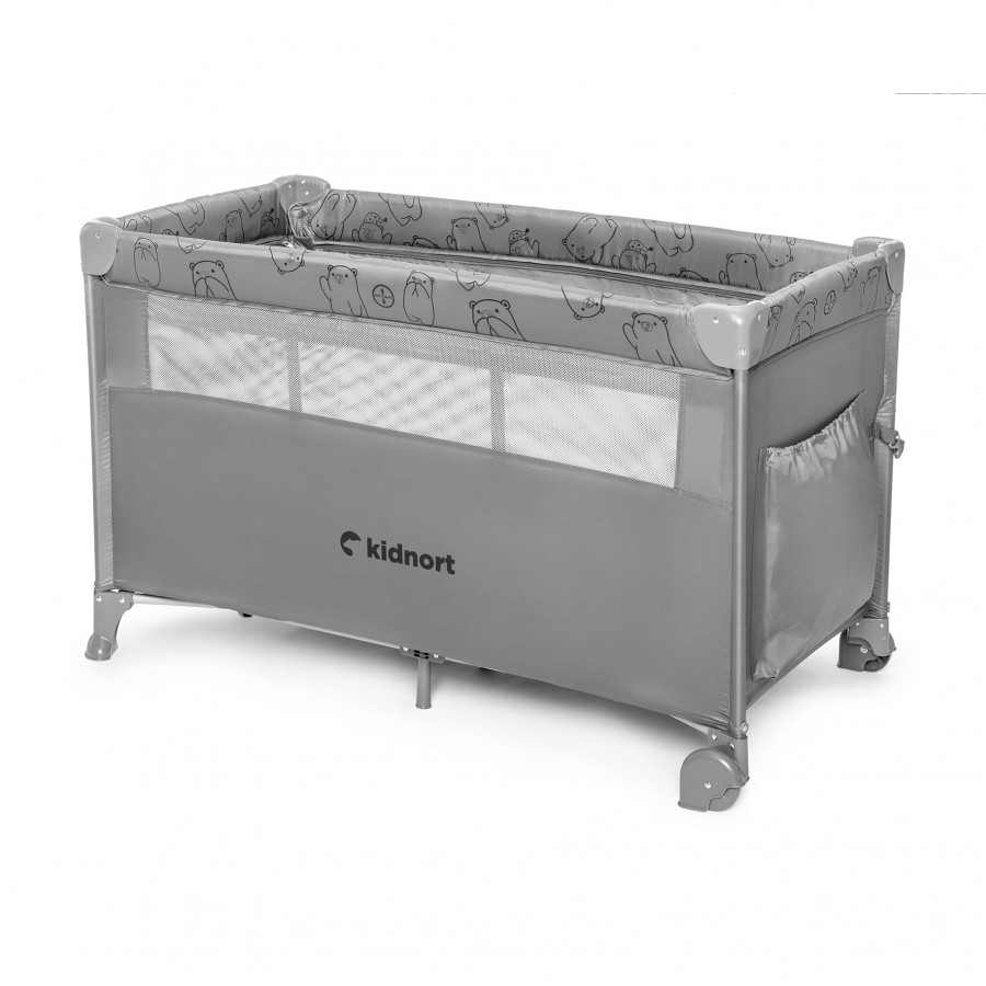  Kidnort Παρκοκρέβατο Naste Light Grey (KNLOZ000007)