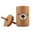Kidnort Ποτήρι Σιλικόνης Retter με Καλαμάκι 200ml Brown (KNSIL000007)