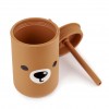 Kidnort Ποτήρι Σιλικόνης Retter με Καλαμάκι 200ml Brown (KNSIL000007)