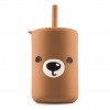 Kidnort Ποτήρι Σιλικόνης Retter με Καλαμάκι 200ml Brown (KNSIL000007)