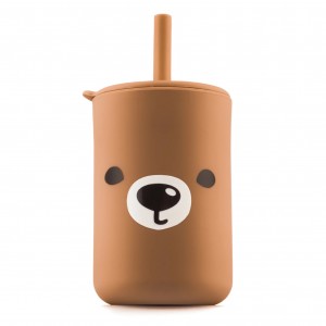 Kidnort Ποτήρι Σιλικόνης Retter με Καλαμάκι 200ml Brown (KNSIL000007) Kidnort Ποτήρι Σιλικόνης Retter με Καλαμάκι 200ml Brown (KNSIL000007)