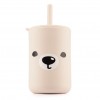 Kidnort Ποτήρι Σιλικόνης Retter με Καλαμάκι 200ml Beige (KNSIL000008)