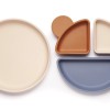 Kidnort Πιάτο σιλικόνης Retter Beige με αποσπόμενα μπολάκια 3in1 (KNSIL000022)