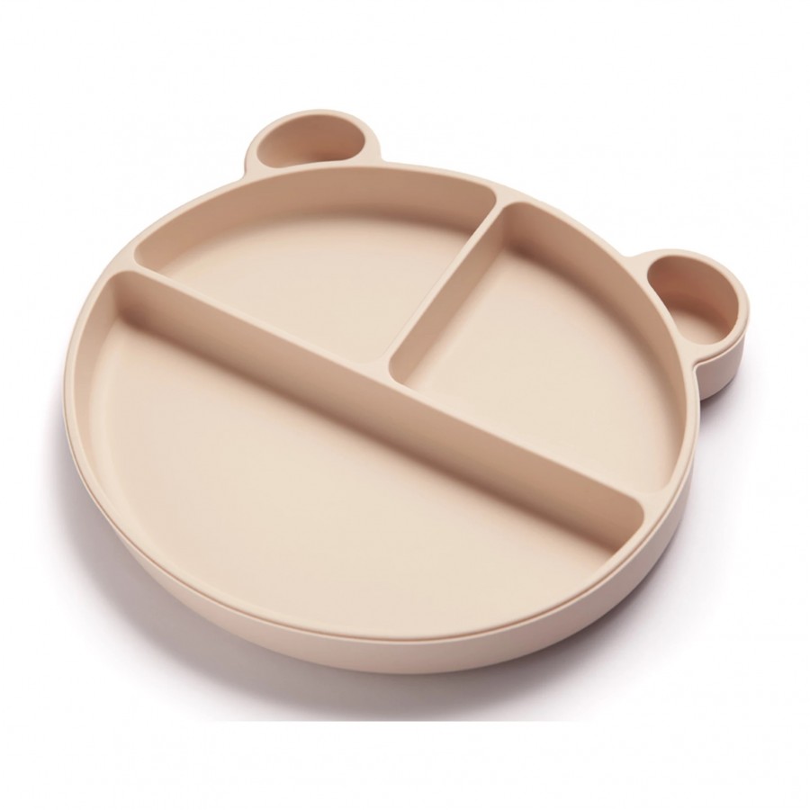 Kidnort Σιλικονούχο πιατάκι με 3 χωρίσματα Retter Mjölk Beige (KNSIL000028)