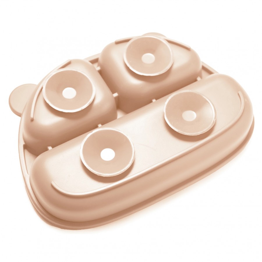 Kidnort Πιάτο Σιλικόνης με Χωρίσματα Bear Retter Mjolk Beige (KNSIL000032)