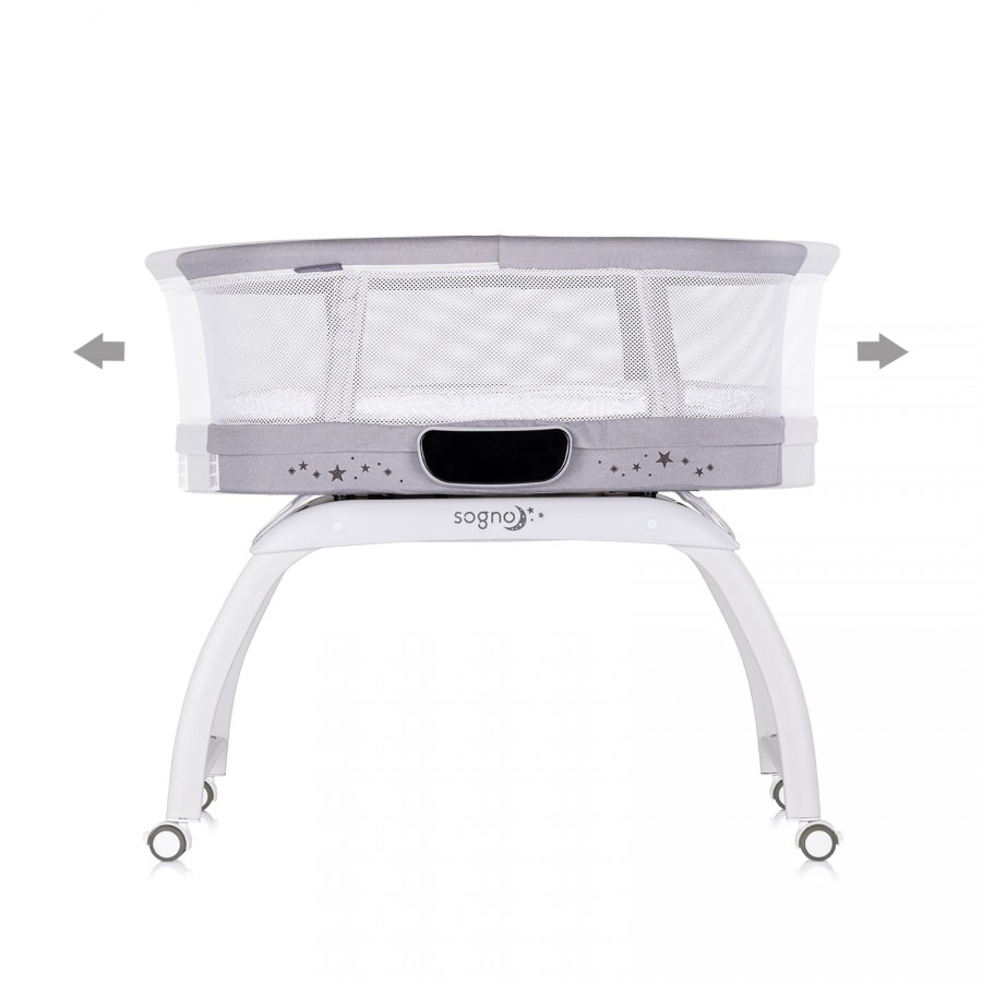 Chipolino Λίκνο με οθόνη LED, Bluetooth & Τηλεχειριστήριο Sogno γκρι (KOSSG02501GR)