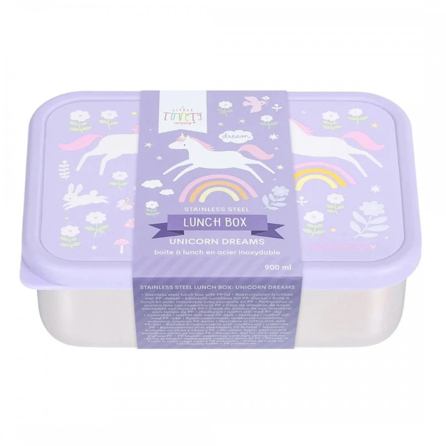 A little lovely company: Δοχείο φαγητού από ανοξείδωτο ατσάλι 900ml- Unicorn Dreams (LBSSUD54)