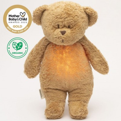 Moonie Επαναφορτιζόμενο βοήθημα ύπνου με ηχογράφηση & αισθητήρα κλάματος – Οργανικό βαμβάκι Cappuccino (M-MCA2)