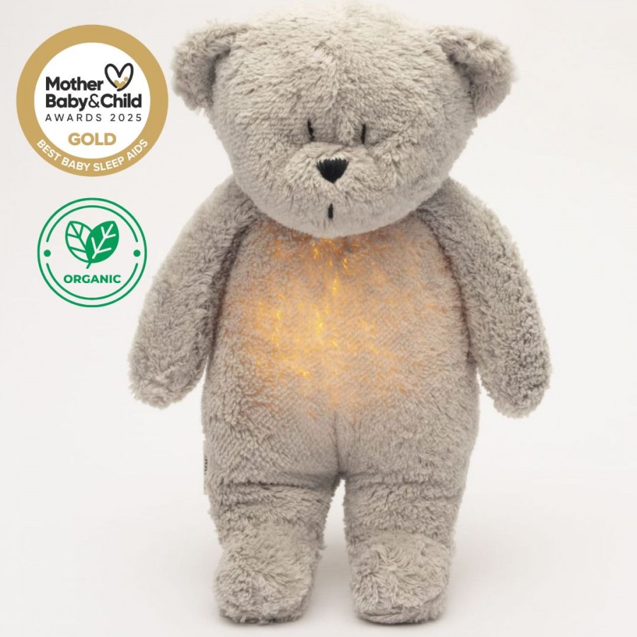 Moonie Επαναφορτιζόμενο βοήθημα ύπνου με ηχογράφηση & αισθητήρα κλάματος – Οργανικό βαμβάκι Grey (M-MGR2)