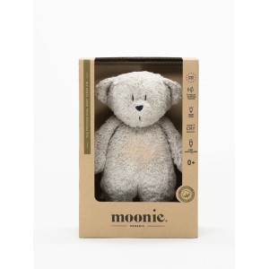 Moonie Επαναφορτιζόμενο βοήθημα ύπνου με ηχογράφηση & αισθητήρα κλάματος – Οργανικό βαμβάκι Grey (M-MGR2)